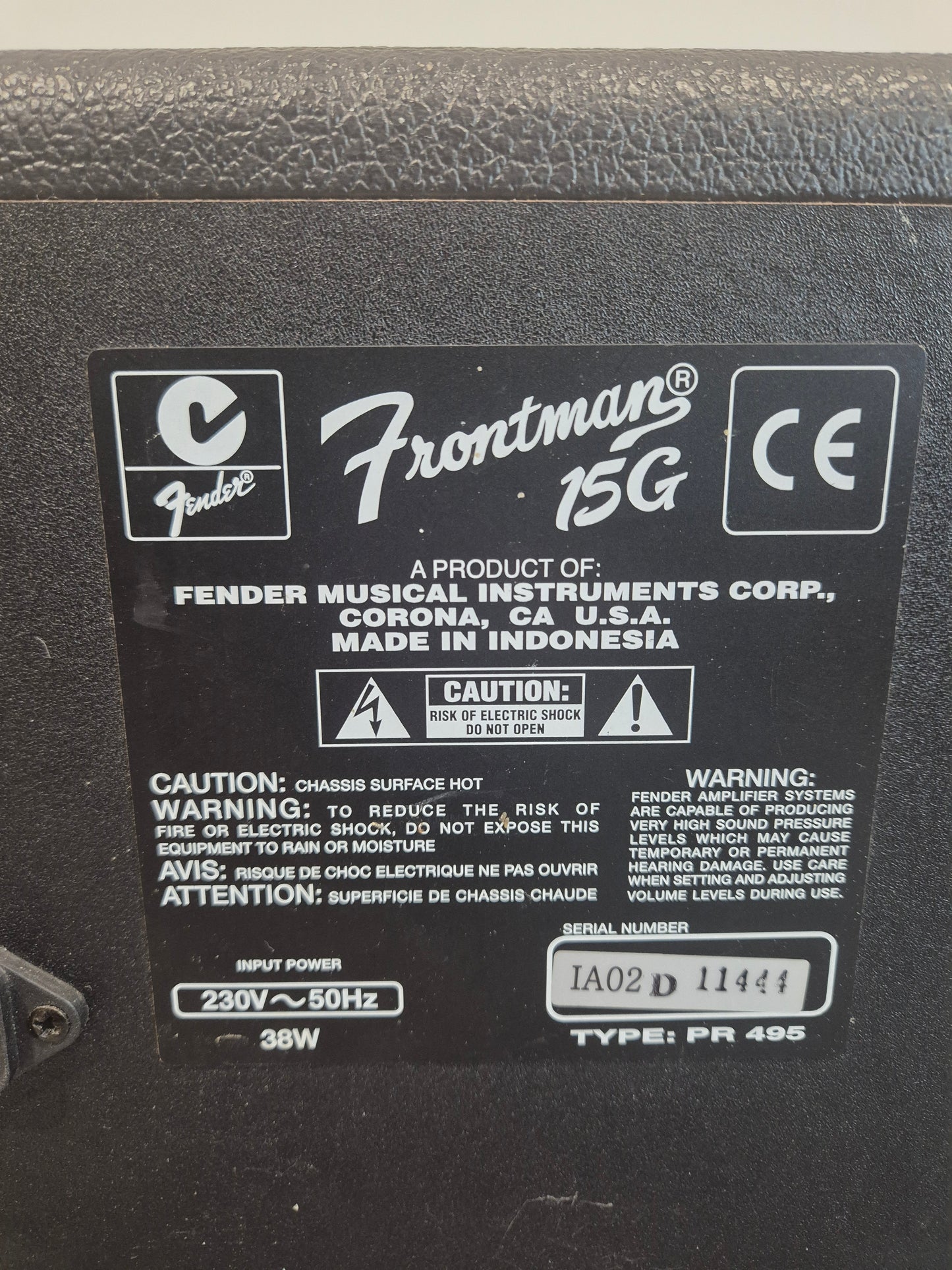 Fender Frontman 15G Amplifier - 15 Watts Amp - Black