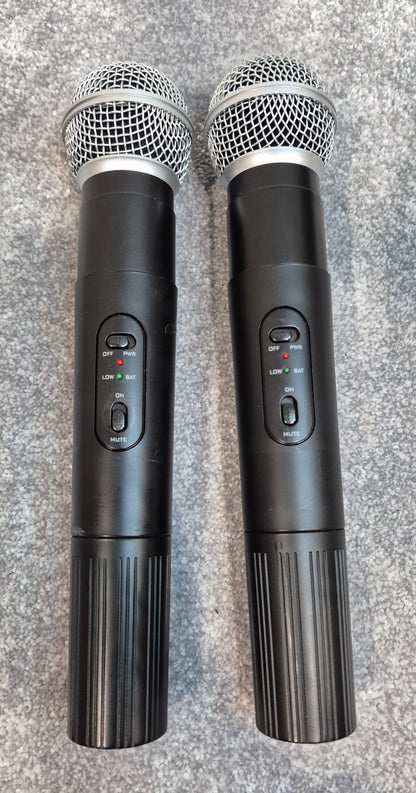 Prosound L59AW Twin Microphone Portable VHF Wireless + Black Case