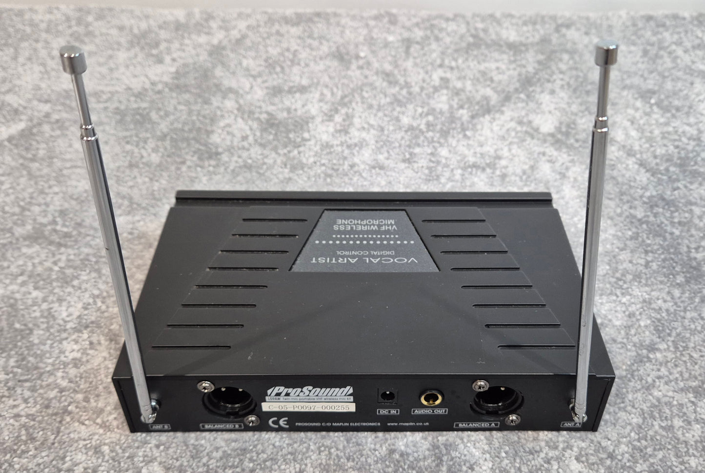 Prosound L59AW Twin Microphone Portable VHF Wireless + Black Case