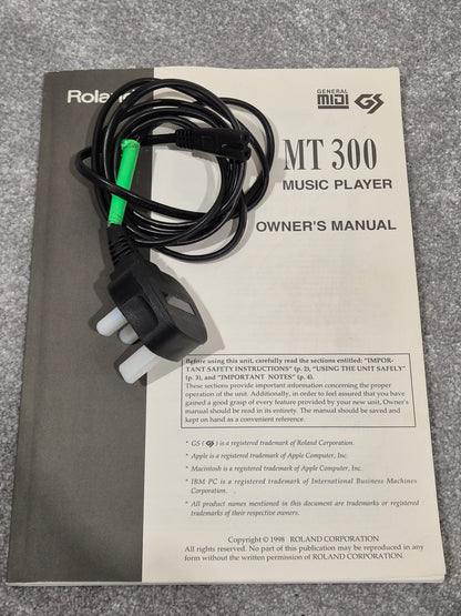 Roland MT-300 - Commercial Music Player - Power Lead + Manual