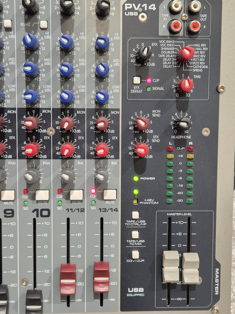 Peavey PV 14 USB Mixer - 14-Channel Mixer - Built-in DSP Effects - Image 2