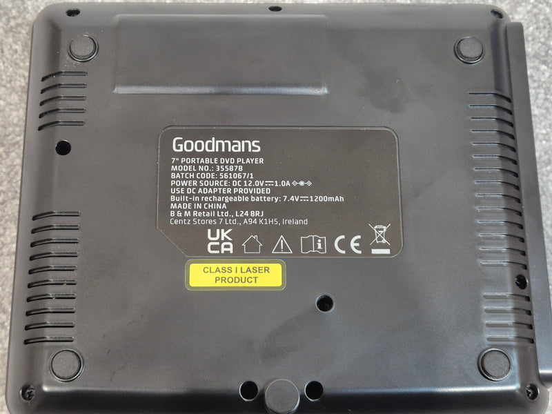Goodmans 7-inch Portable DVD Player - Model 355878 - Image 6