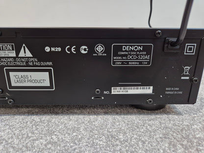 Denon DCD-520AE - CD Player with Remote Control and Manual