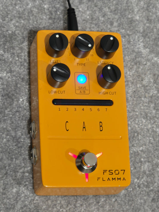 Flamma FS07 Cab – Compact Cabinet Simulation Pedal, Yellow – Mint w/ Manual & Original Box