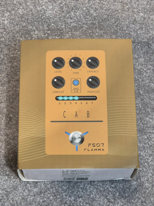 Flamma FS07 Cab - Compact Cabinet Simulation Pedal - Yellow w/ Original Box