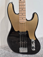 Squier Paranormal Series 54 Jazz Bass - Black and Gold w/ Soft Gig Bag - Image 1