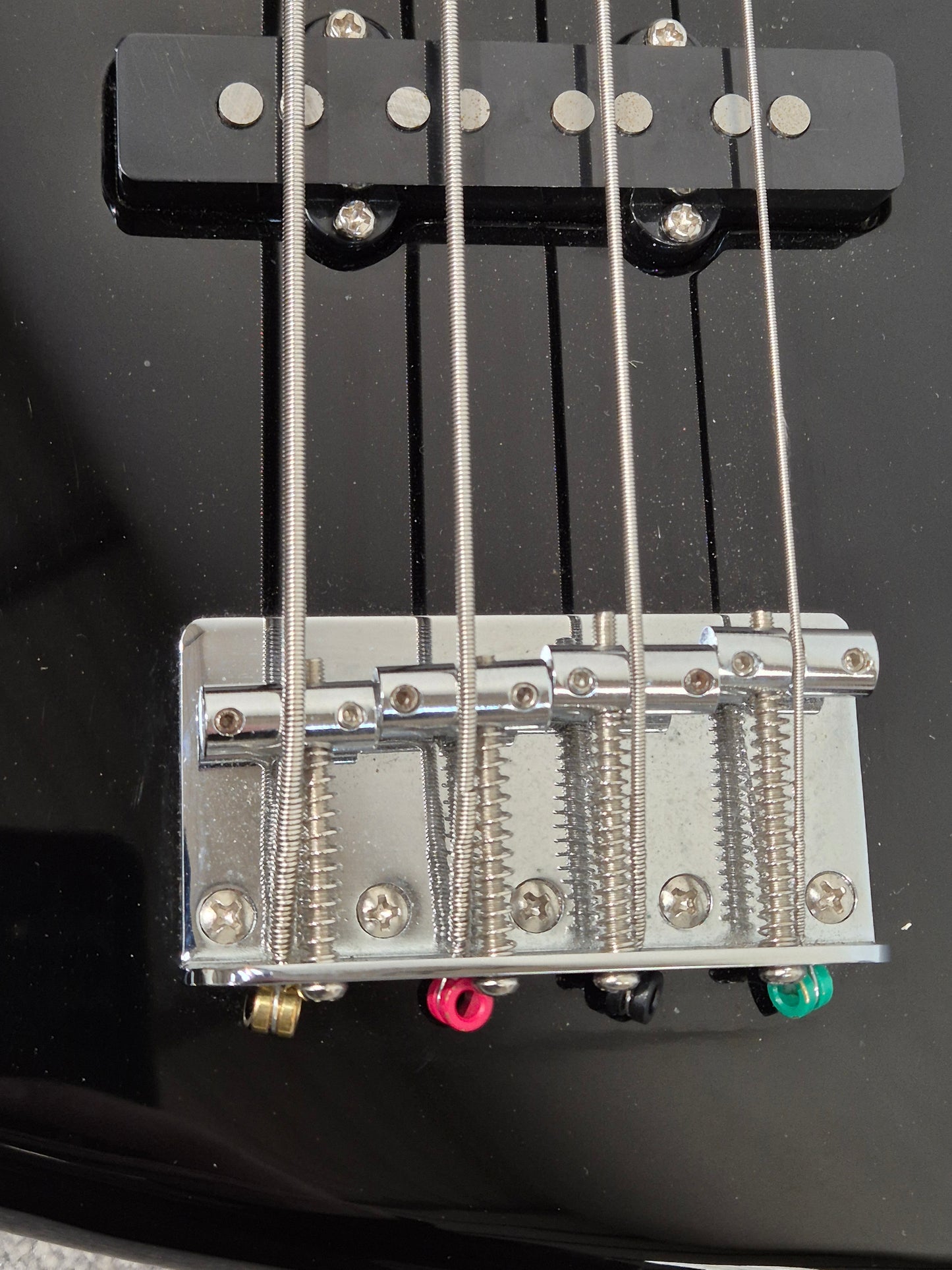 Squier Paranormal Series 54 Jazz Bass - Black and Gold w/ Soft Gig Bag