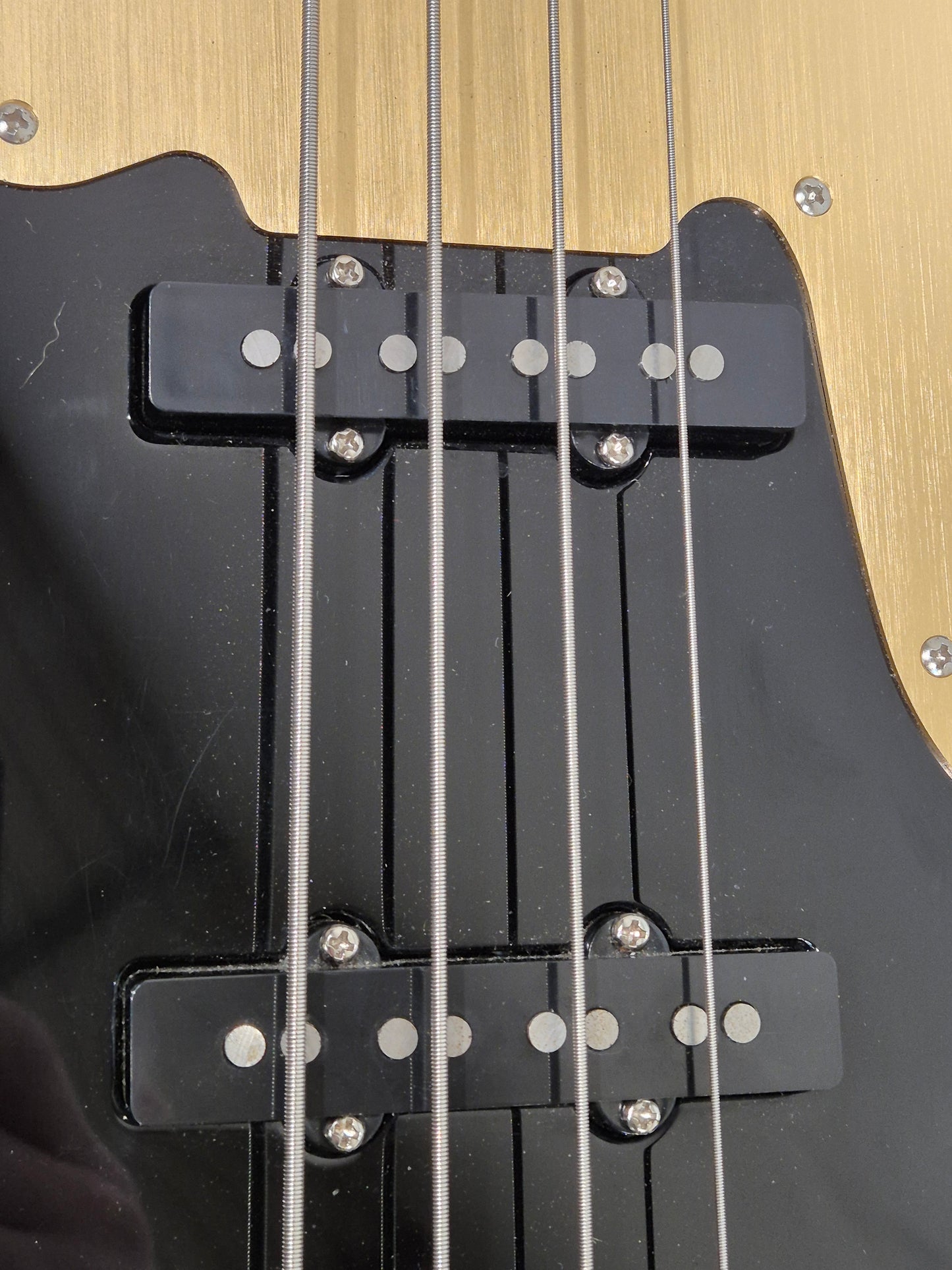 Squier Paranormal Series 54 Jazz Bass - Black and Gold w/ Soft Gig Bag
