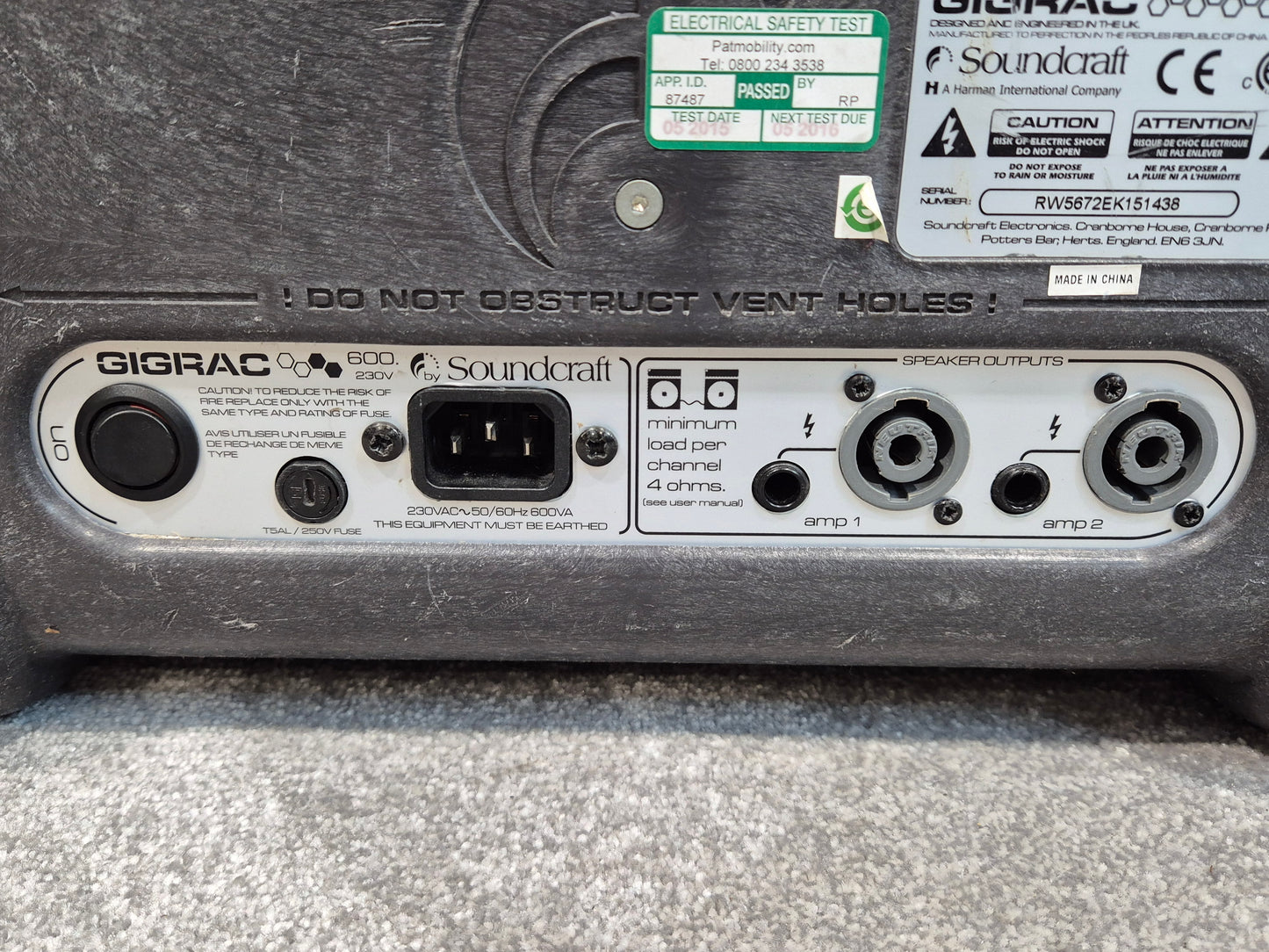 Soundcraft GigRac 600 Mixer - Integrated Mixer/Amplifier