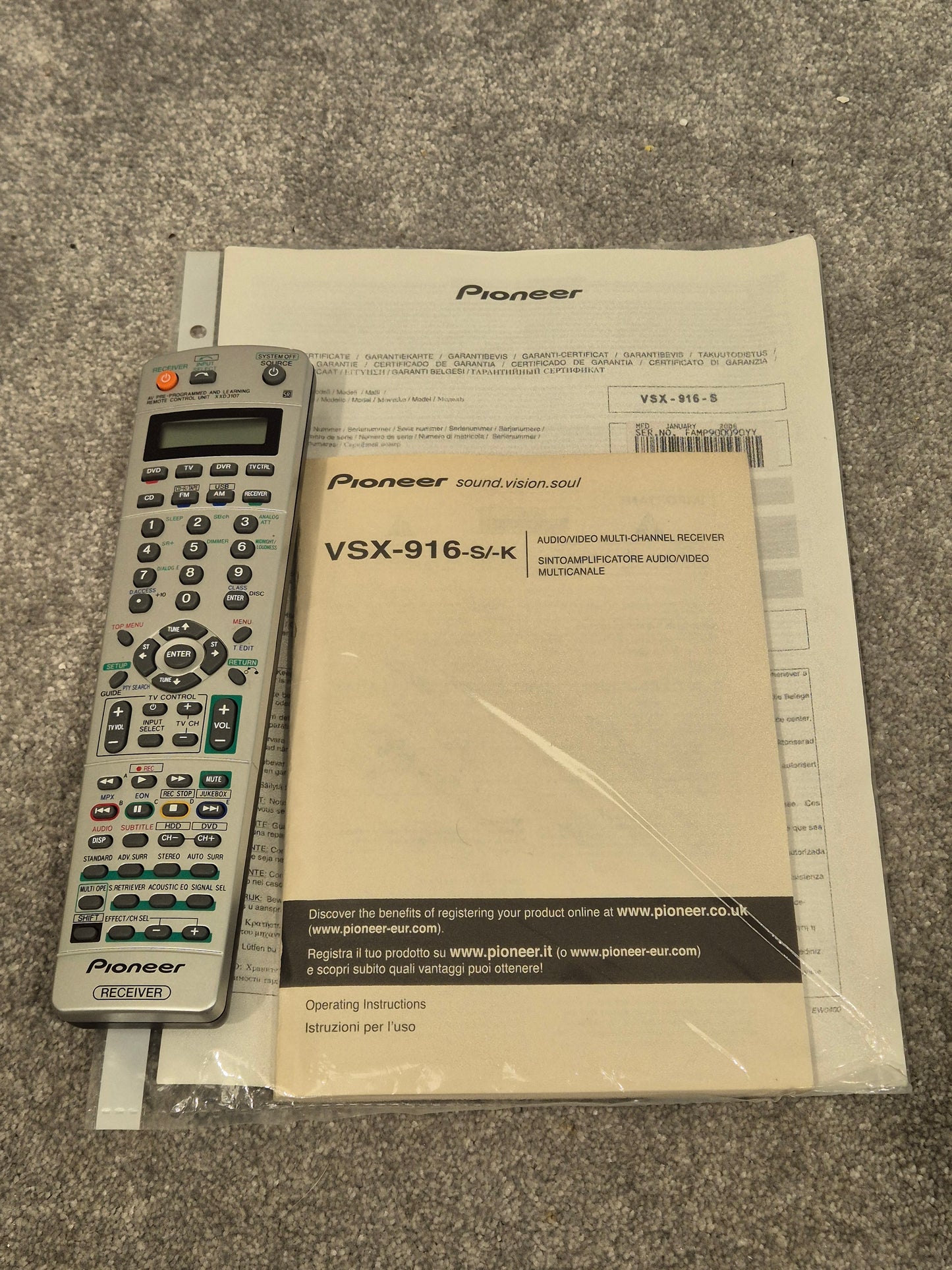 Pioneer VSX 916S - 7.1 Channel Audio Video Multi-Channel Receiver w/ Original Box