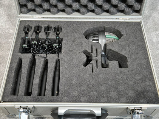 AKG D112 and AKG C418 5 piece Drum Microphones Set w/ Flight Case RRP £599