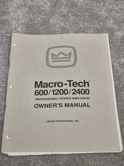 Amcron Macro-Tech 2401 - Dual-Channel Power Amplifier w/ Manual