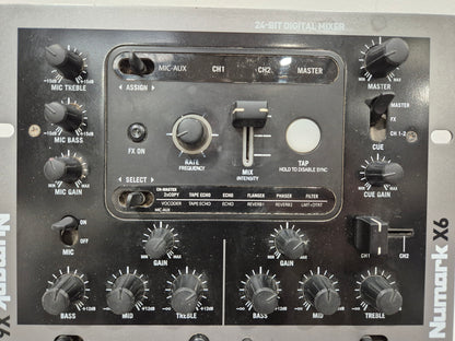 Numark X6 - Two-Channel Digital Scratch Mixer w/ Power Supply
