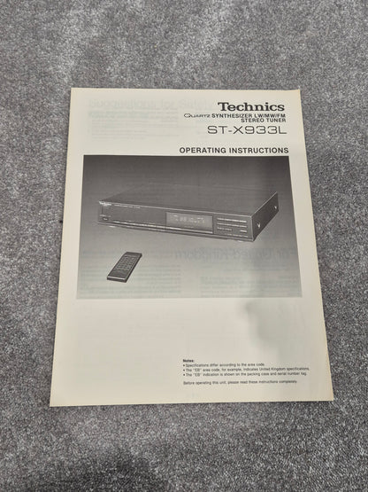Technics ST-X933L - Quartz Synthesizer AM/FM Stereo Tuner