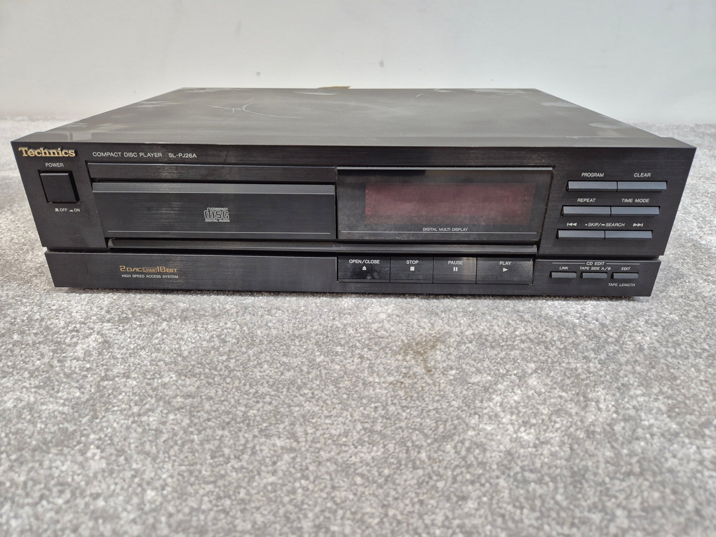 Technics SL-PJ26A CD Player - Compact Audio CD Player - Black