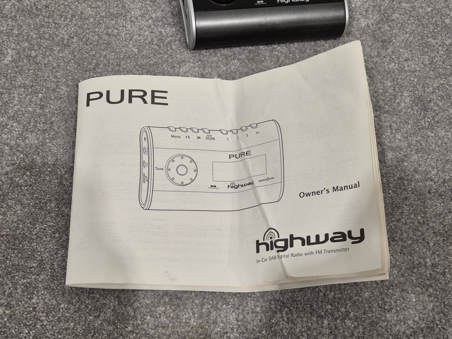 Pure Highway - DAB Radio in Car Adaptor w/ Manual