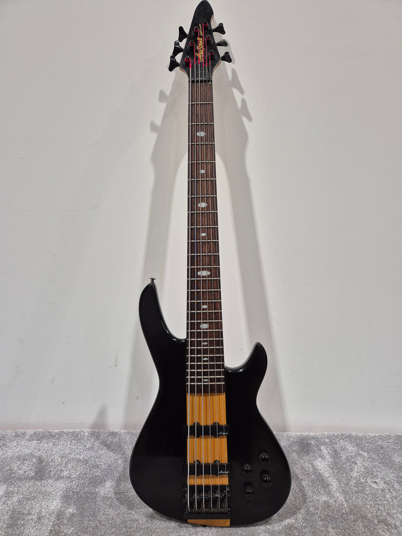 Aria Pro II 6 String Avante 24 Fret Electric Bass Guitar - Black - Image 2
