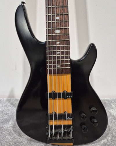 Aria Pro II 6 String Avante 24 Fret Electric Bass Guitar - Black