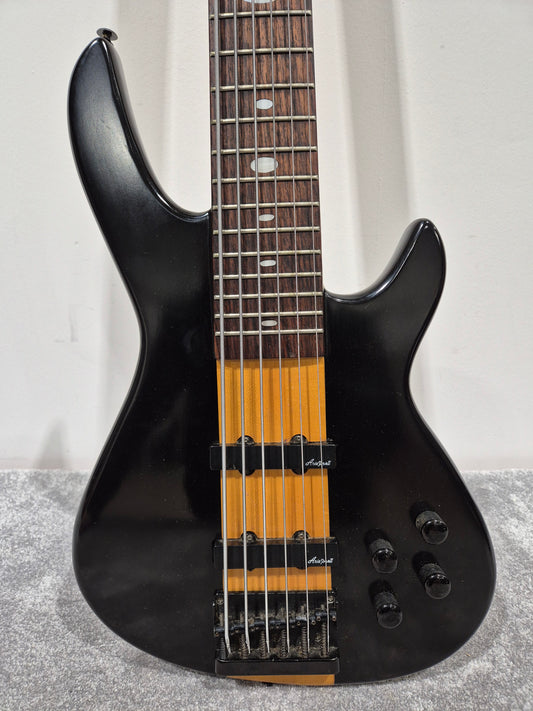 Aria Pro II 6 String Avante 24 Fret Electric Bass Guitar - Black