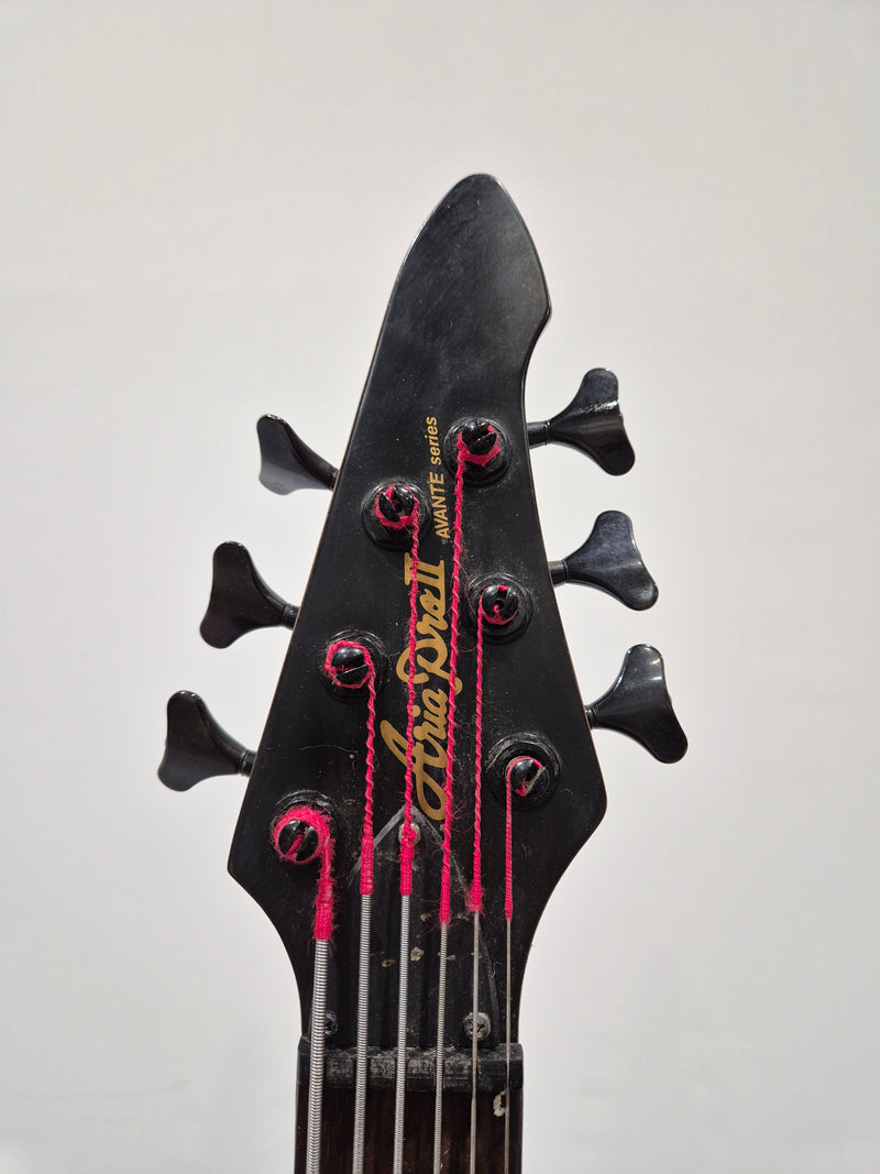 Aria Pro II 6 String Avante 24 Fret Electric Bass Guitar - Black - Image 6