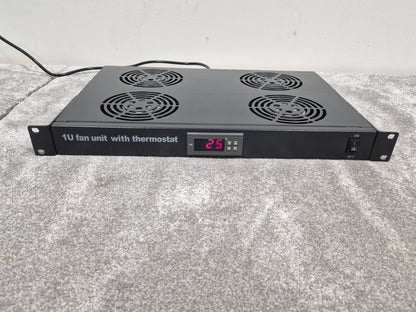 1U Fan Unit Thermostat - 4 Way Digital Mount Fan Tray