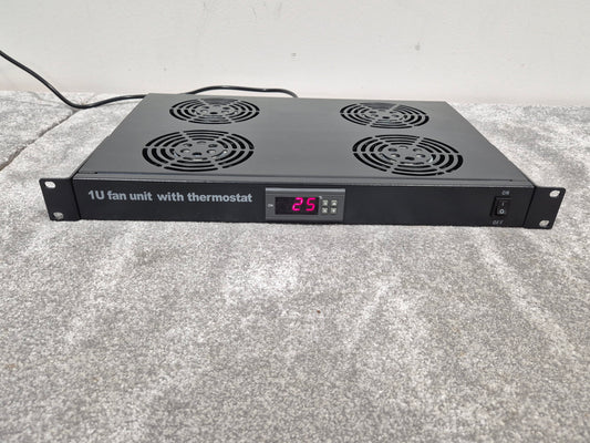 1U Fan Unit Thermostat - 4 Way Digital Mount Fan Tray