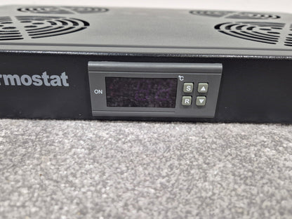 1U Fan Unit Thermostat - 4 Way Digital Mount Fan Tray