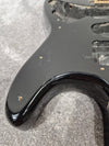 Strat Style Electric Guitar Body with Gold Bridge for Project - Black - Photo 3