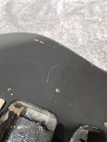 Strat Style Electric Guitar Body with Gold Bridge for Project - Black - Image 4