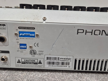 Phonic Powerpod K16 - Powered Mixer w/ Plastic Case