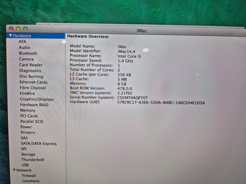 Apple iMac 21-inch i5 Processor with Keyboard and Mouse- C02MT4AQFY0T (Spares or Repairs) - Image 3
