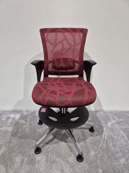 Skate Stools - Red Studio Stool Chair for Broadcasting Radio Podcast w/ Manual