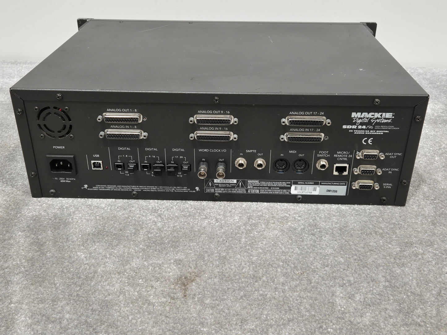 Mackie SDR24/96 - Hard Drive Recorder w/ Removable Media Case (Faulty Capacitor)