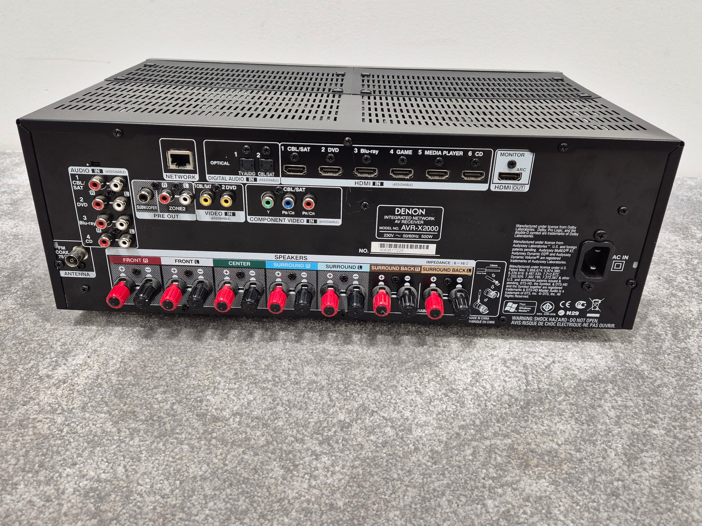 Denon AVR-X2000 - 7 Channel Integrated Network Surround Receiver