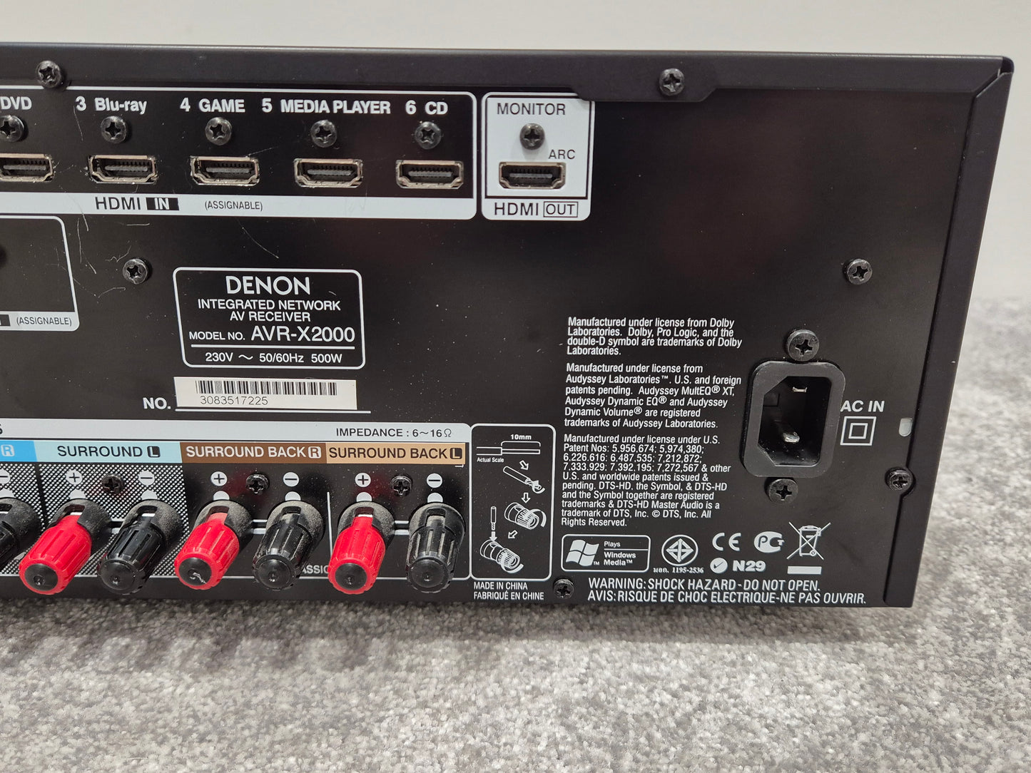 Denon AVR-X2000 - 7 Channel Integrated Network Surround Receiver