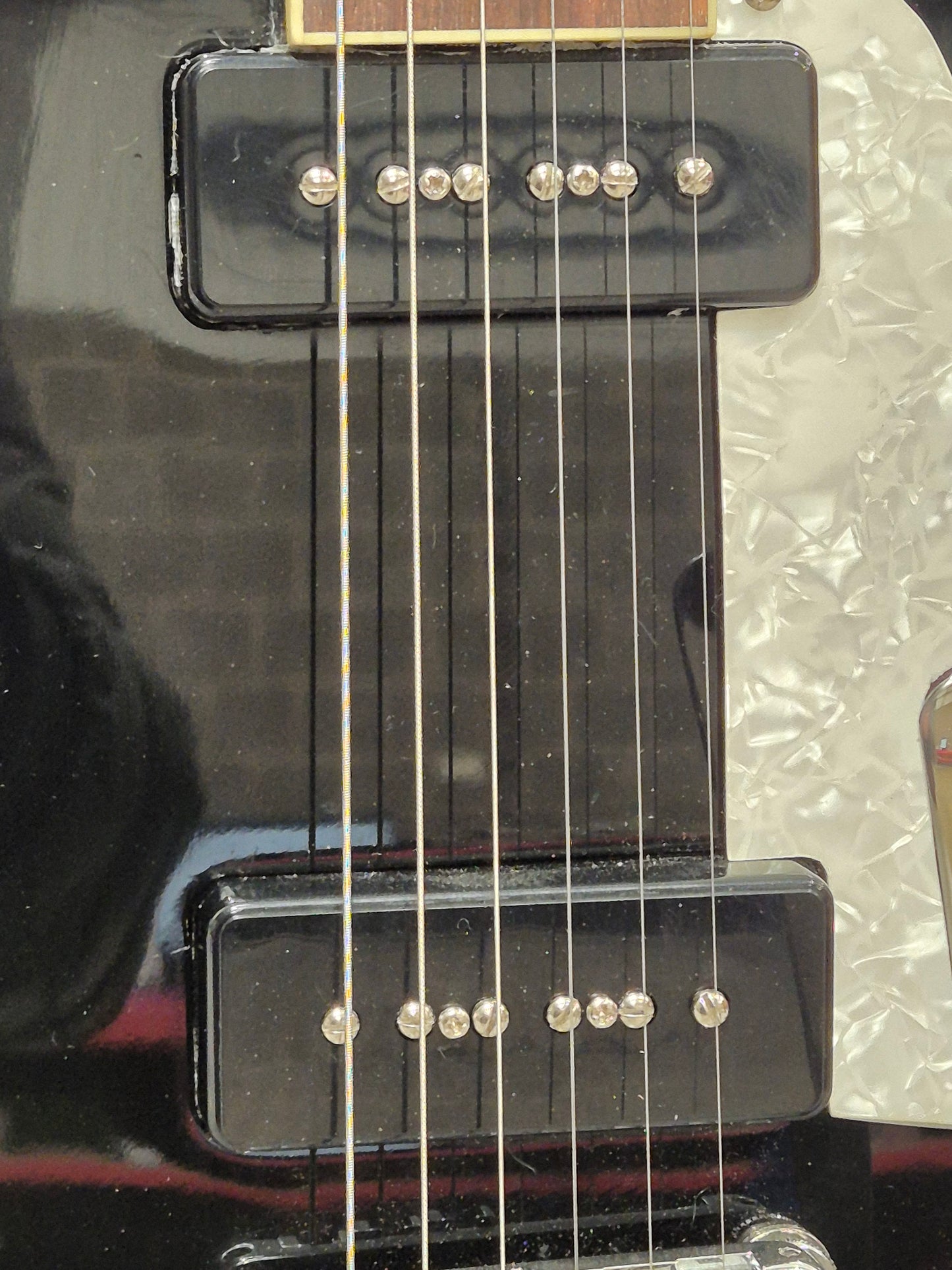 Hofner Six String Electric Guitar - Black P90s and Bigsby Tremolo