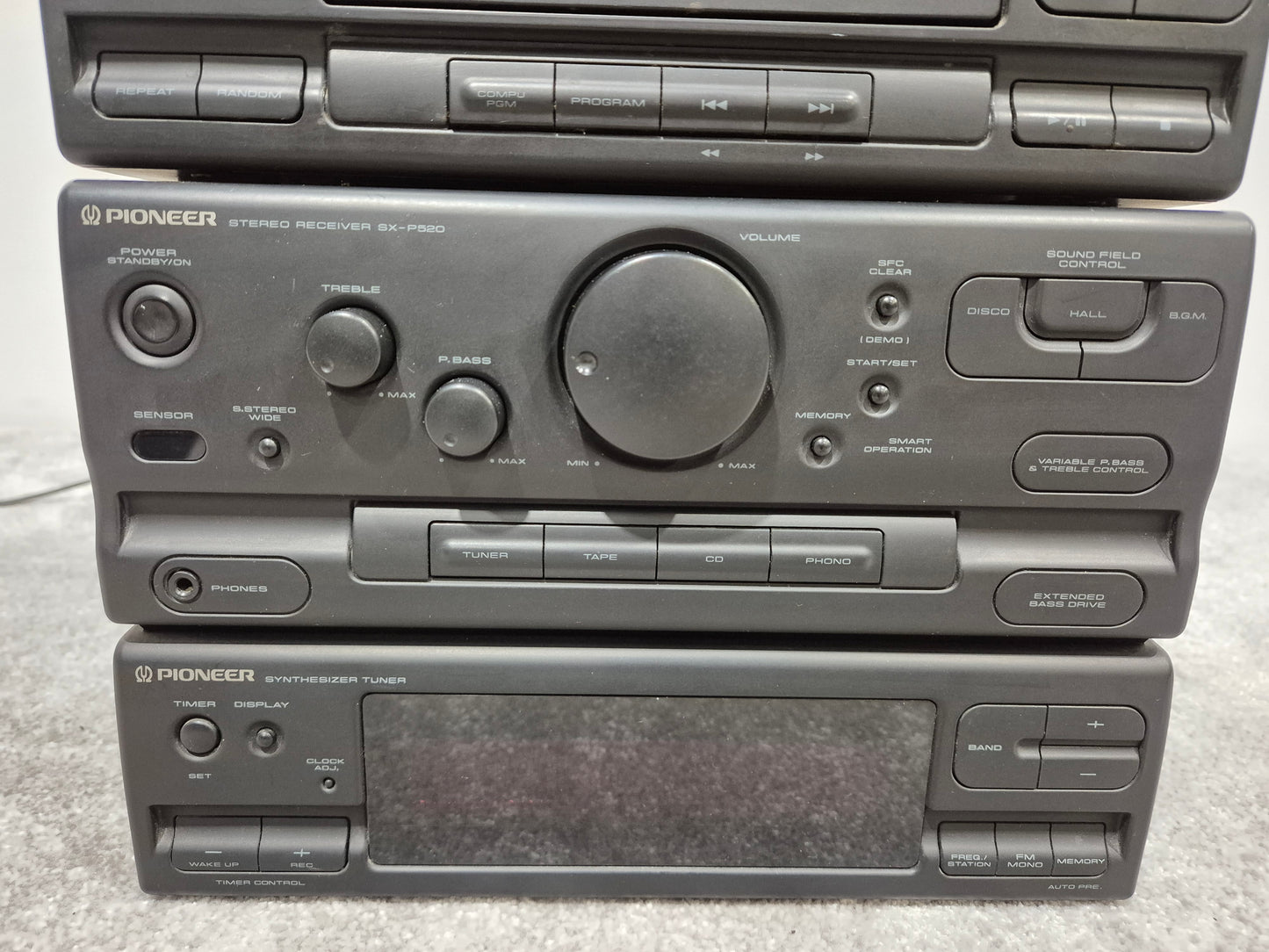 Pioneer SX-P520 Audio Stack - Dual CD Player / AM/FM Stereo Receiver ( Faulty Tape Deck )