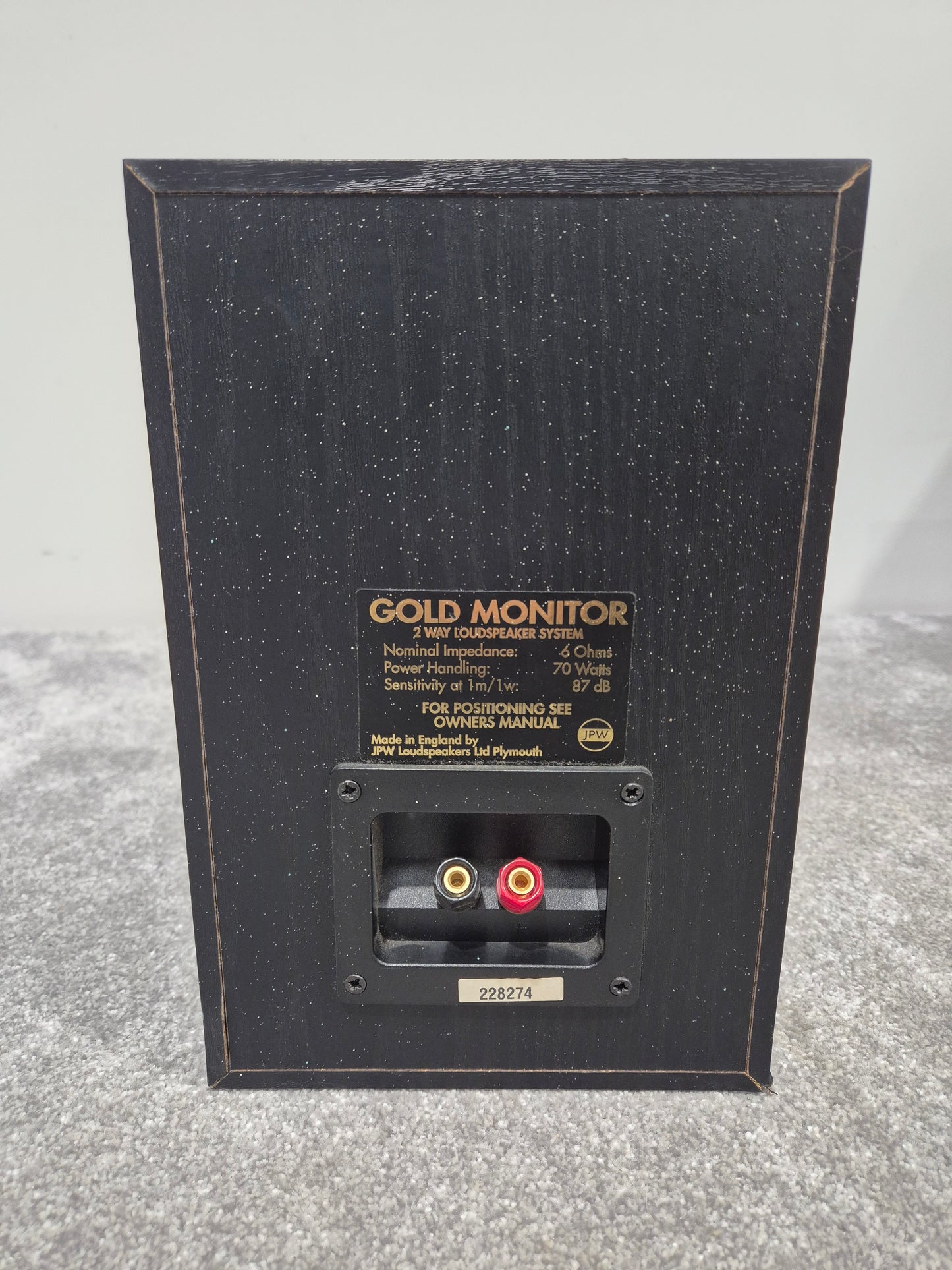 JPW Gold Monitor - 70watt Bookshelf Speakers x5 with 80watt JPW Subwoofer System