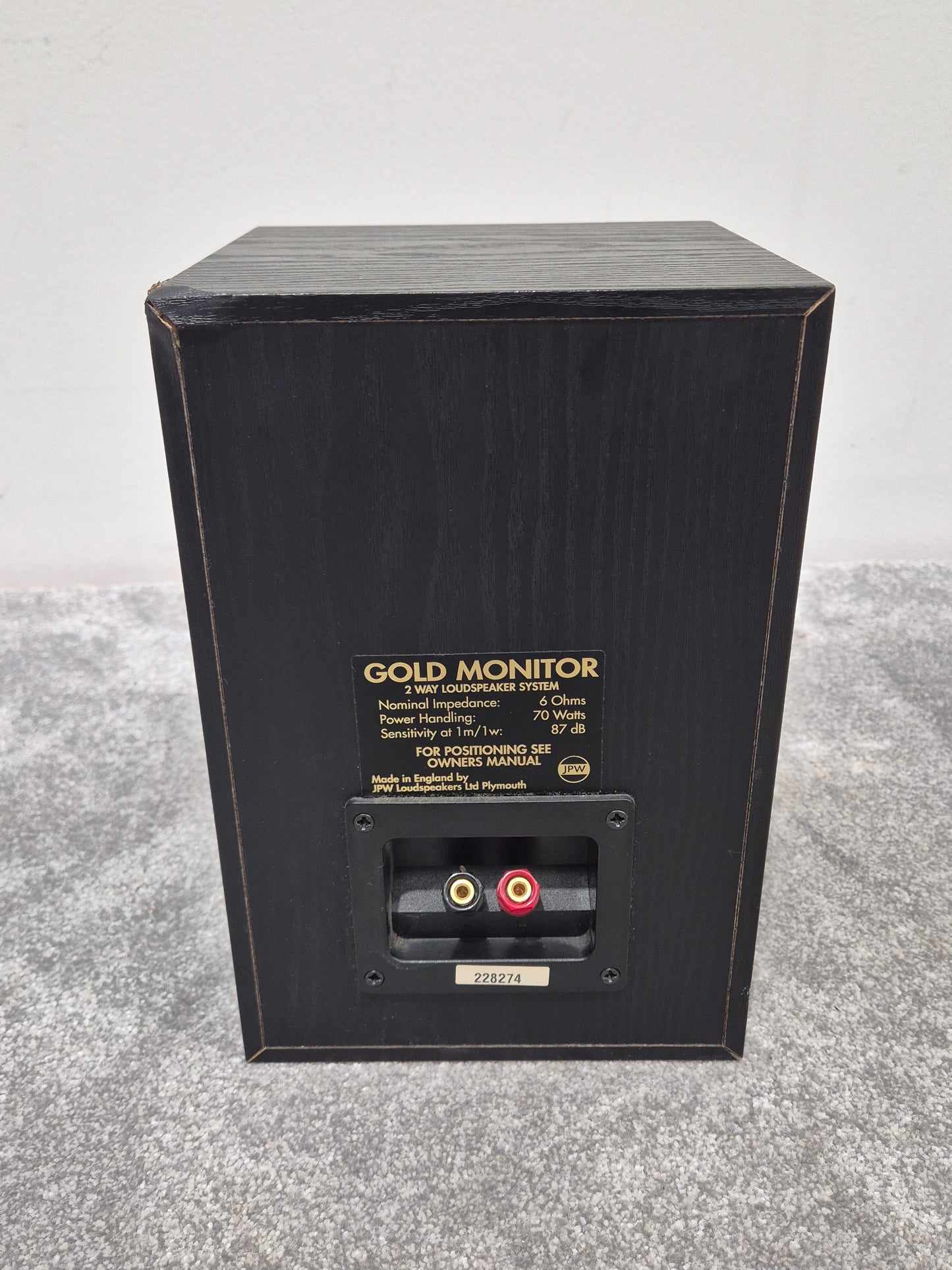 JPW Gold Monitor - 70watt Bookshelf Speakers x5 with 80watt JPW Subwoofer System