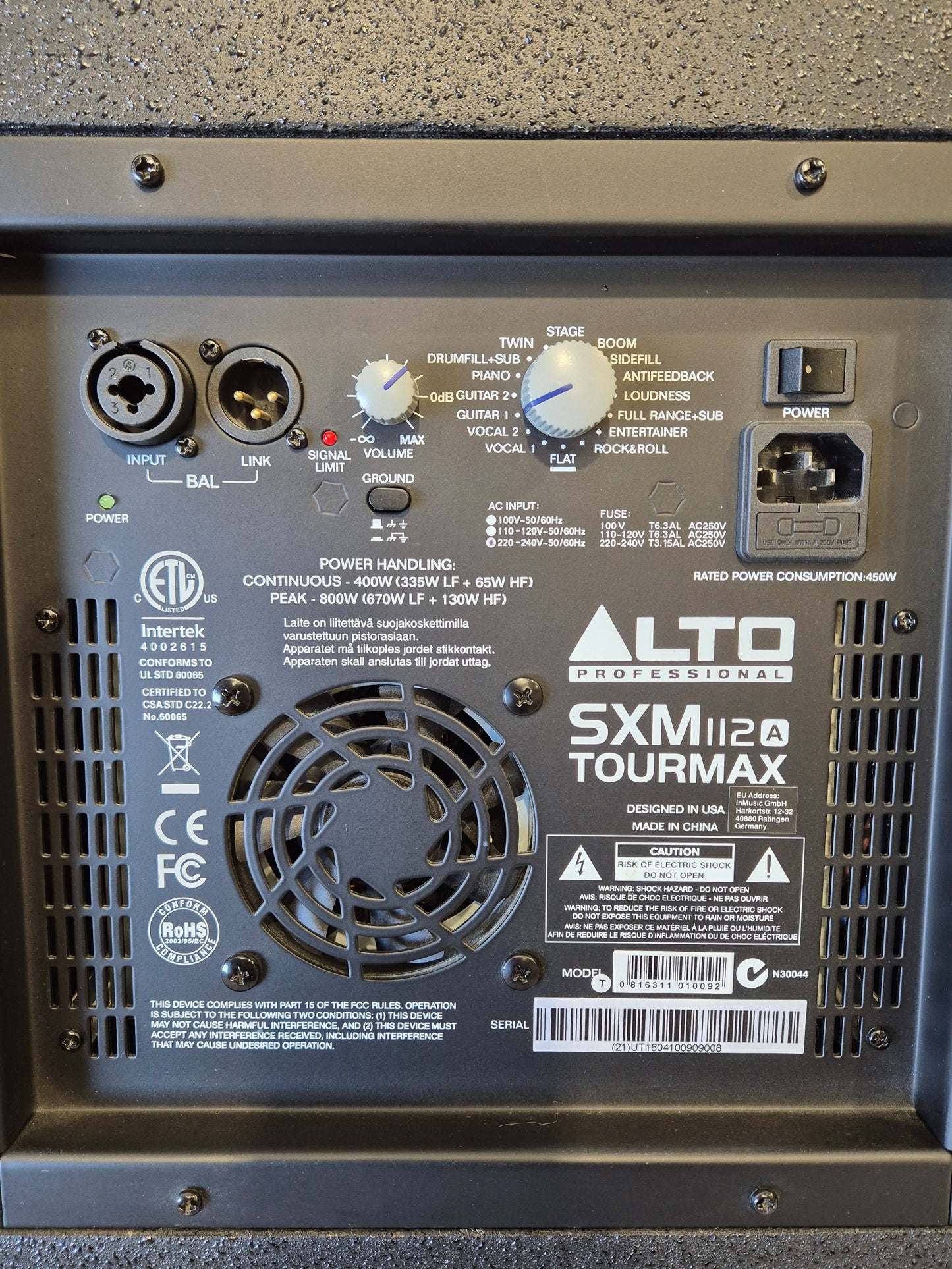 Alto Tourmax SXM112A - Active 800 watt, 2-way Stage Monitor