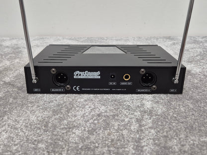 Prosound L59AW Twin Microphone Portable VHF Wireless + Black Case