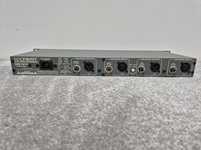 Crest CPQ1215 - 2-Channel, 15 band Graphic Equalizer - Image 6