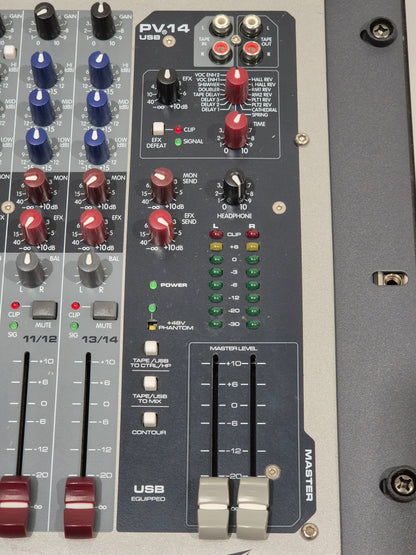 Peavey PV 14 USB - Versatile 14-Channel Mixer w/ Flight Case