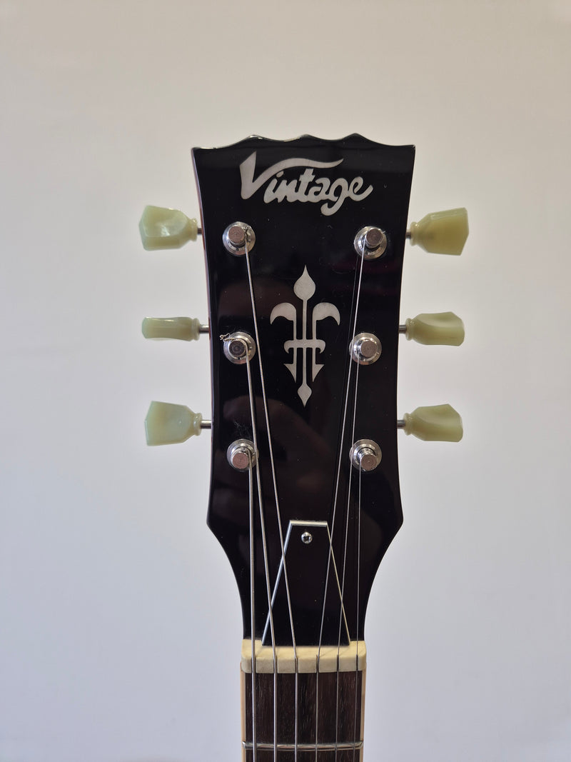 Vintage VSA500 - Semi-Hollow Body Electric Guitar - Red - Image 6