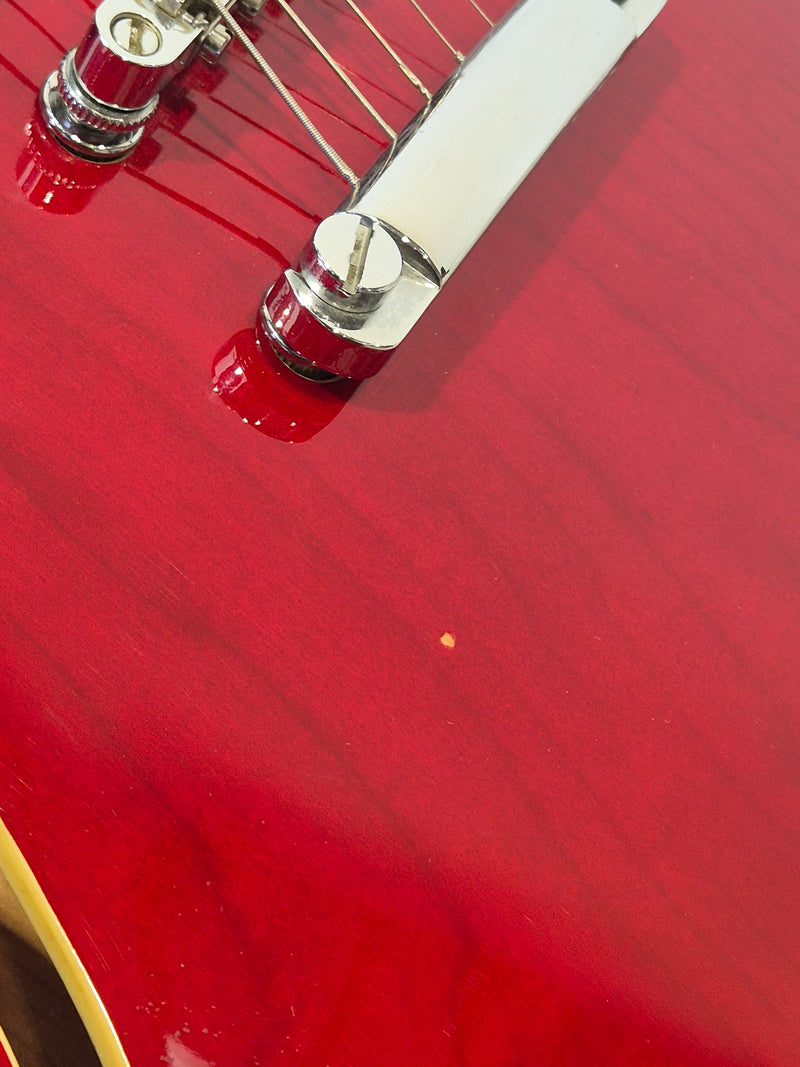 Vintage VSA500 - Semi-Hollow Body Electric Guitar - Red - Image 11