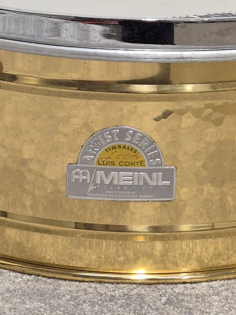Meinl Artist Series Luis Conte Brass Timbales 14” and 15” w/ Black Case - Image 4