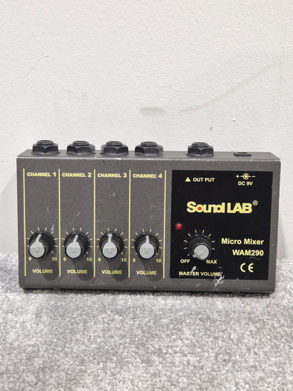Sound Lab WAM 290 Micro Mixer - 4-Channel Mono Mixer