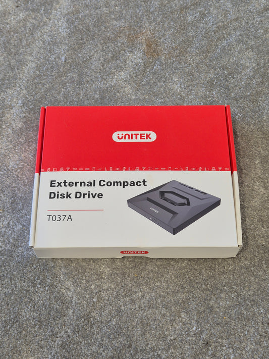 Unitek T037A - External Compact Disk Drive - New Open Box