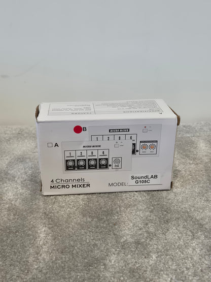 Soundlab G105C - 4-Channel Mono Microphone Mixer w/ Original Box