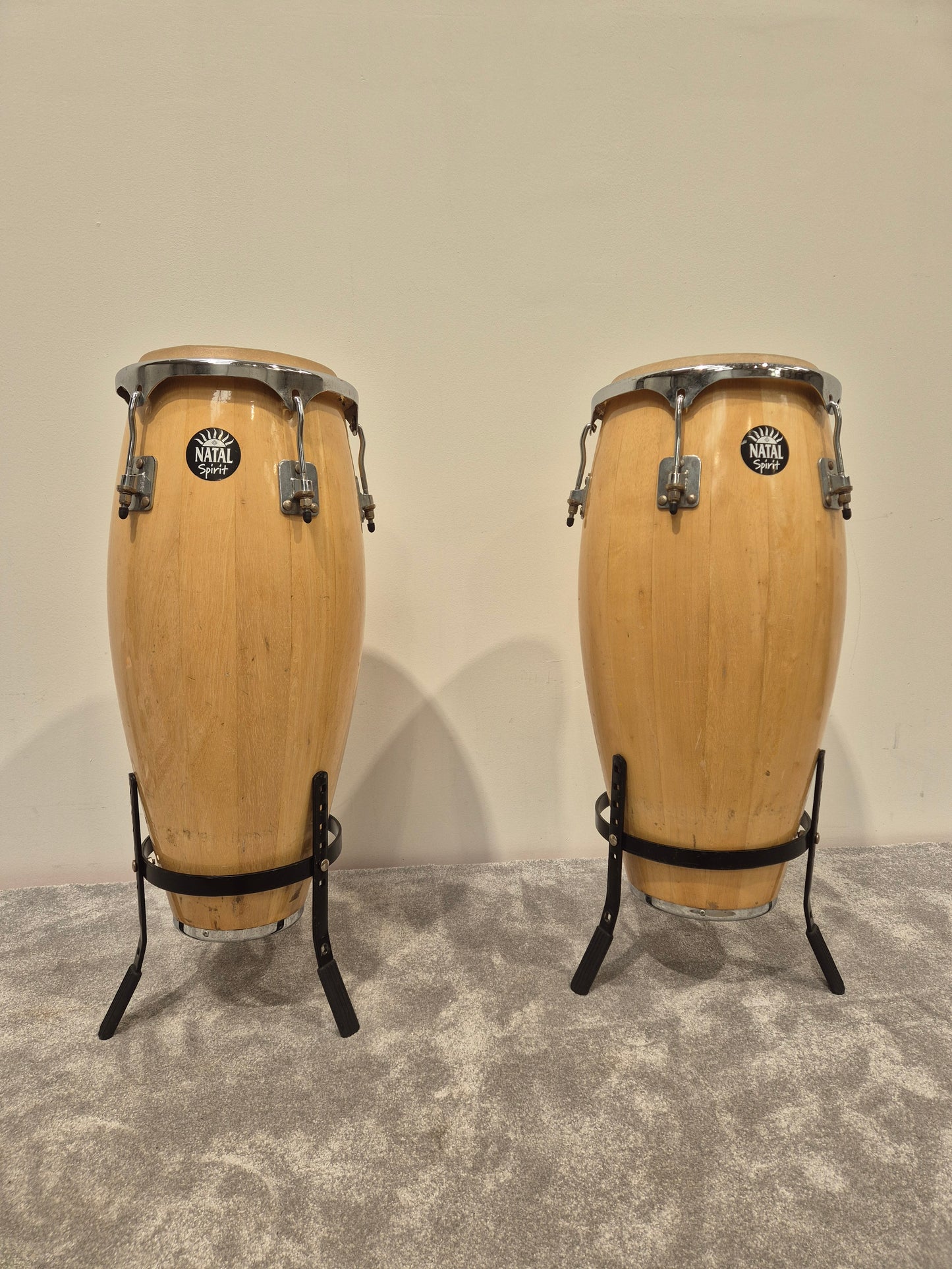 Natal Fuego Congas Natural - 12 and 13inch w/ Stands